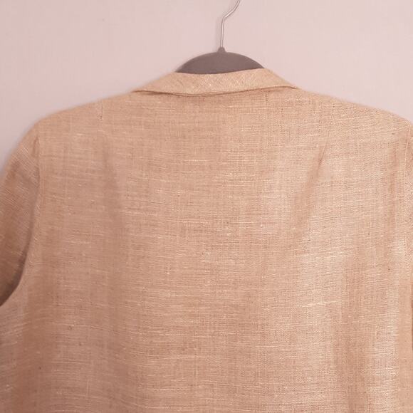 Le Elliott Lauren Womens Khaki Lightweight Blazer Size 12 Double Patch Pockets - Picture 5 of 9